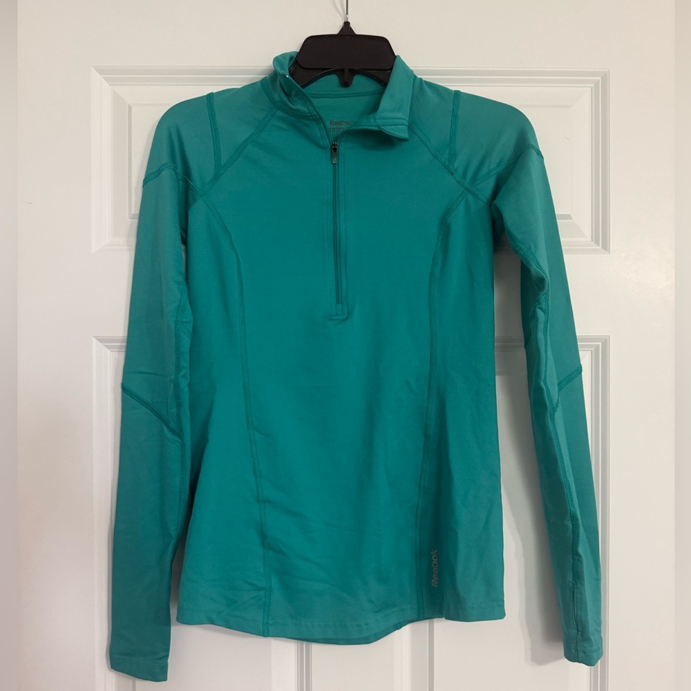 Reebok Fitted Half-Zip Long Sleeve Tee